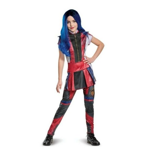 Disney Evie Descendants 3 Girls Halloween Costume Size L 10-12 Cosplay Jumpsuit - Picture 1 of 6